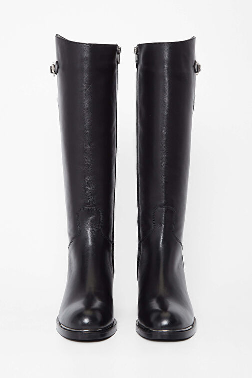 Tamer Tanca Kadın Hakiki Deri Siyah Deri Casual Çizme - Görsel 4