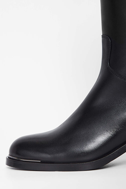 Tamer Tanca Kadın Hakiki Deri Siyah Deri Casual Çizme - Görsel 5