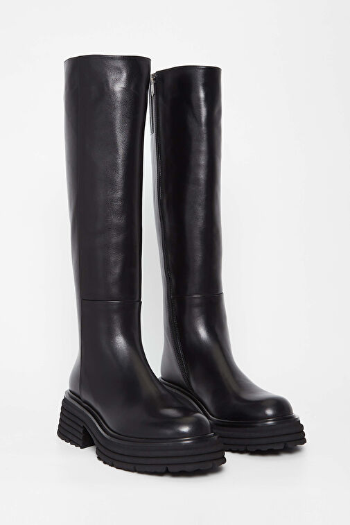 Tamer Tanca Kadın Hakiki Deri Siyah Deri Casual Çizme - Görsel 3