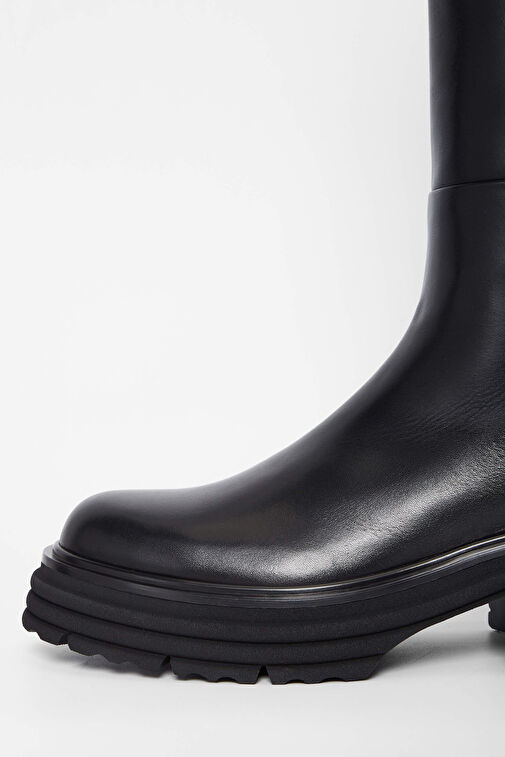 Tamer Tanca Kadın Hakiki Deri Siyah Deri Casual Çizme - Görsel 5