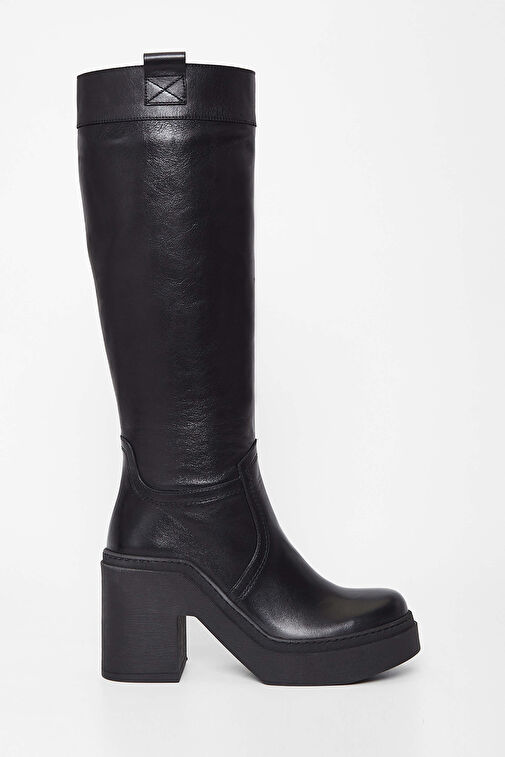 Tamer Tanca Kadın Hakiki Deri Siyah Deri Casual Çizme - Görsel 2