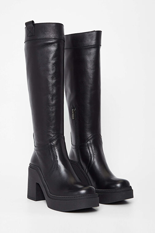 Tamer Tanca Kadın Hakiki Deri Siyah Deri Casual Çizme - Görsel 3