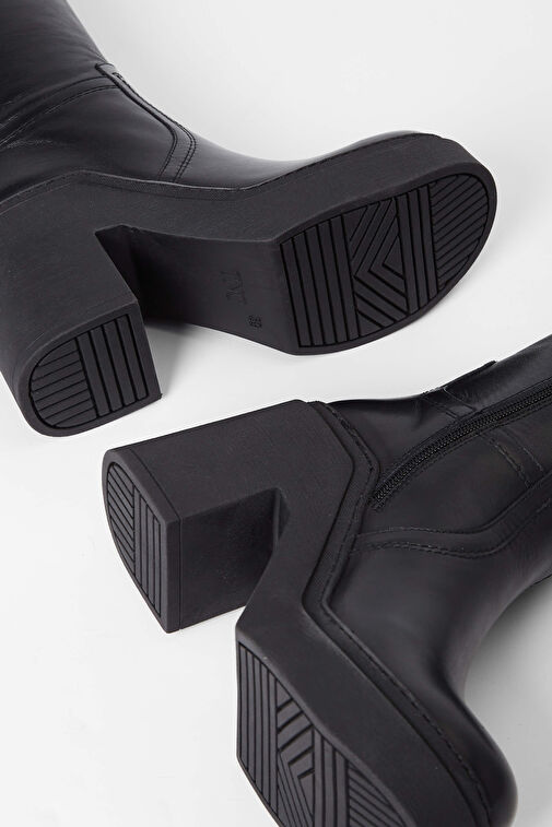 Tamer Tanca Kadın Hakiki Deri Siyah Deri Casual Çizme - Görsel 6