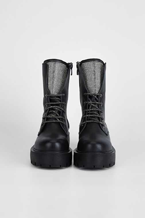 Valmenti Nagy Kadın Siyah Hakiki Deri Casual Bot - Görsel 7