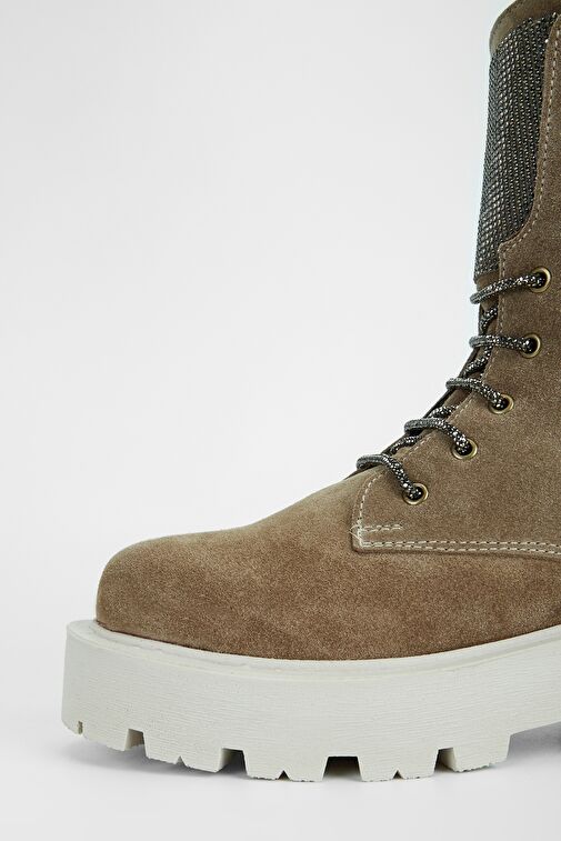 Valmenti Nagy Kadın Vizon Süet Hakiki Deri Casual Bot - Görsel 5