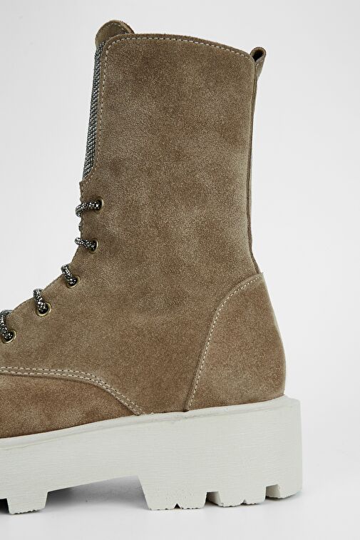 Valmenti Nagy Kadın Vizon Süet Hakiki Deri Casual Bot - Görsel 6