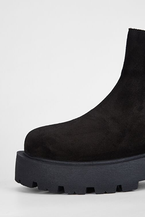 Valmenti Kadın Siyah Süet Hakiki Deri Casual Bot - Görsel 5