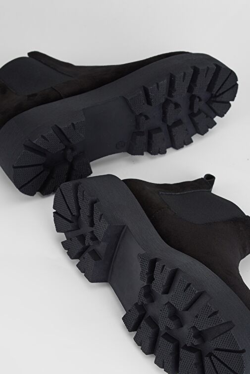 Valmenti Kadın Siyah Süet Hakiki Deri Casual Bot - Görsel 7