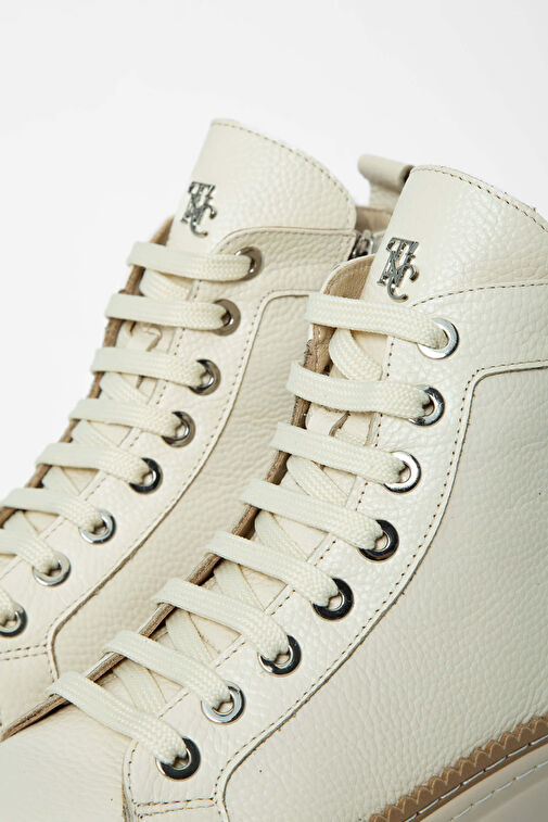 Tamer Tanca Kadın Hakiki Deri Bej Casual Bot - Görsel 7