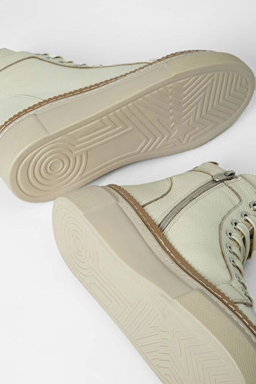 Tamer Tanca Kadın Hakiki Deri Bej Casual Bot - Görsel 8