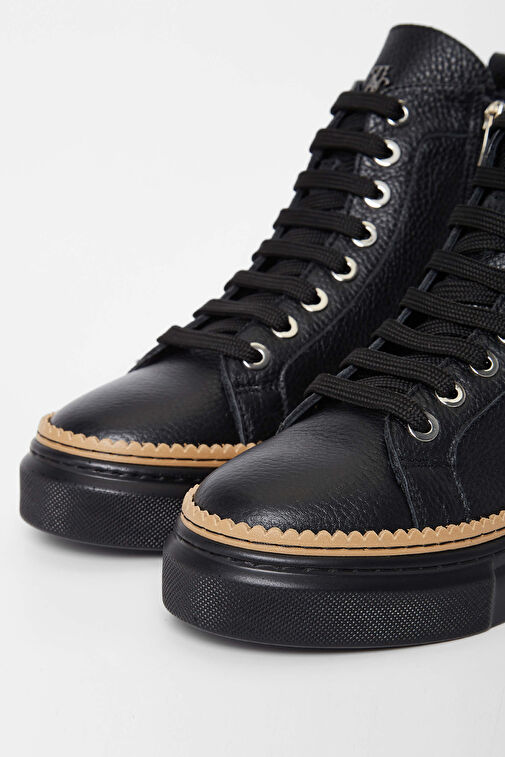 Tamer Tanca Kadın Hakiki Deri Siyah Casual Bot - Görsel 4