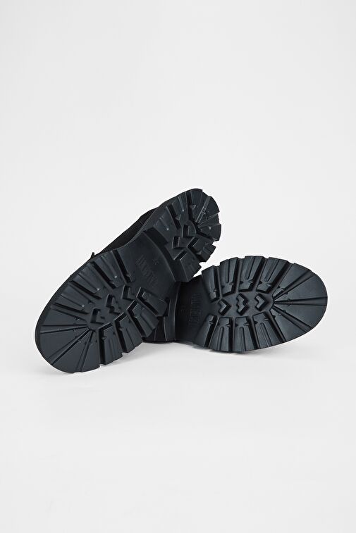 Valmenti Kadın Siyah Süet Hakiki Deri Loafer Ayakkabı - Görsel 7