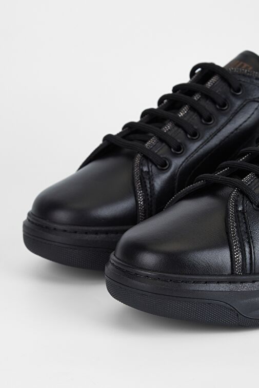 Valmenti Stellarion Kadın Siyah Hakiki Deri Sneakers & Spor Ayakkabı - Görsel 4