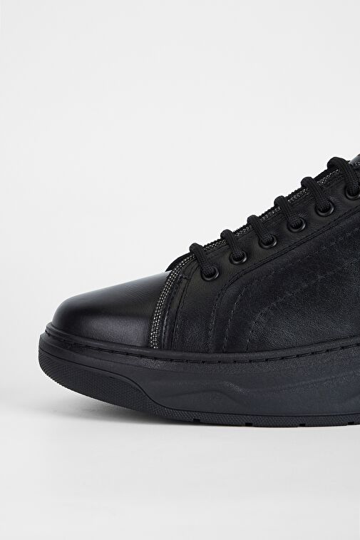 Valmenti Stellarion Kadın Siyah Hakiki Deri Sneakers & Spor Ayakkabı - Görsel 5