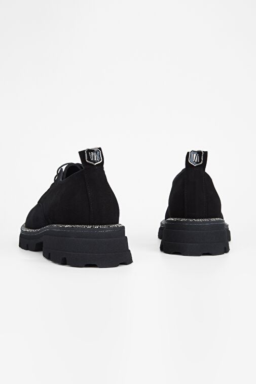 Valmenti Kadın Siyah Süet Hakiki Deri Loafer Ayakkabı - Görsel 7