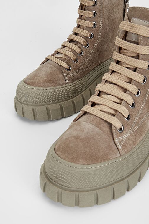 Valmenti Kadın Vizon Süet Hakiki Deri Casual Bot - Görsel 4