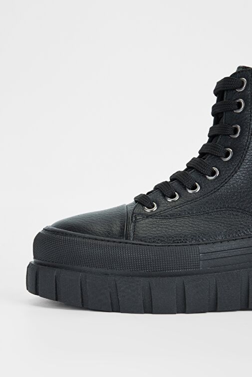 Valmenti Kadın Siyah Floter Hakiki Deri Casual Bot - Görsel 5