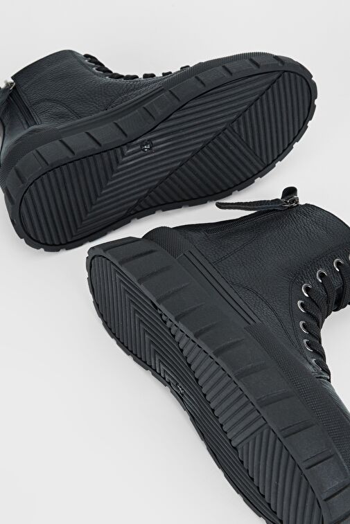 Valmenti Kadın Siyah Floter Hakiki Deri Casual Bot - Görsel 8