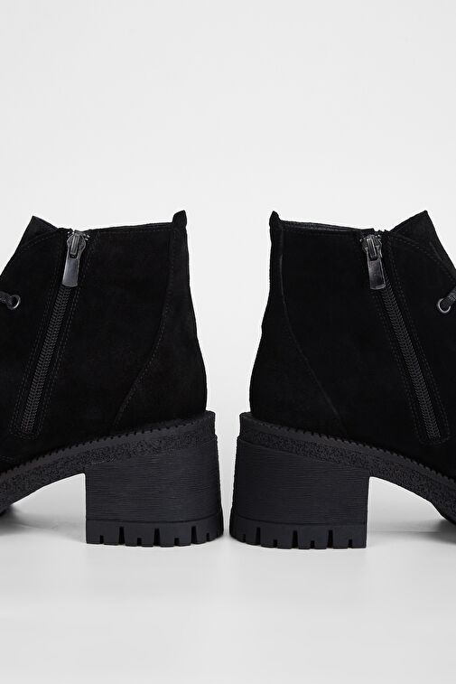 Valmenti Kadın Siyah Süet Hakiki Deri Casual Bot - Görsel 5