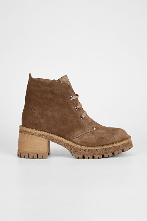 Valmenti Kadın Tütün Süet Hakiki Deri Casual Bot - Görsel 2