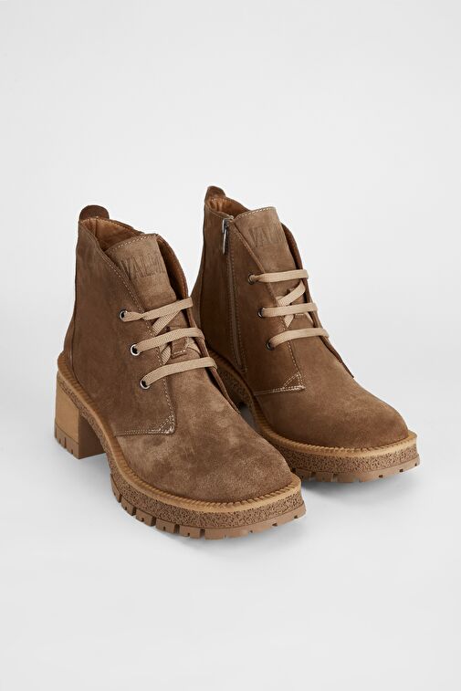 Valmenti Kadın Tütün Süet Hakiki Deri Casual Bot - Görsel 3
