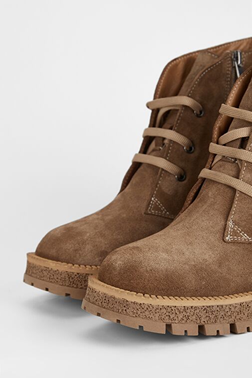 Valmenti Kadın Tütün Süet Hakiki Deri Casual Bot - Görsel 4