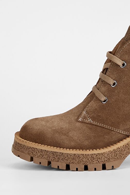 Valmenti Kadın Tütün Süet Hakiki Deri Casual Bot - Görsel 5