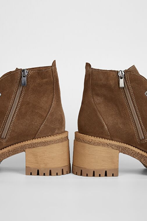 Valmenti Kadın Tütün Süet Hakiki Deri Casual Bot - Görsel 7