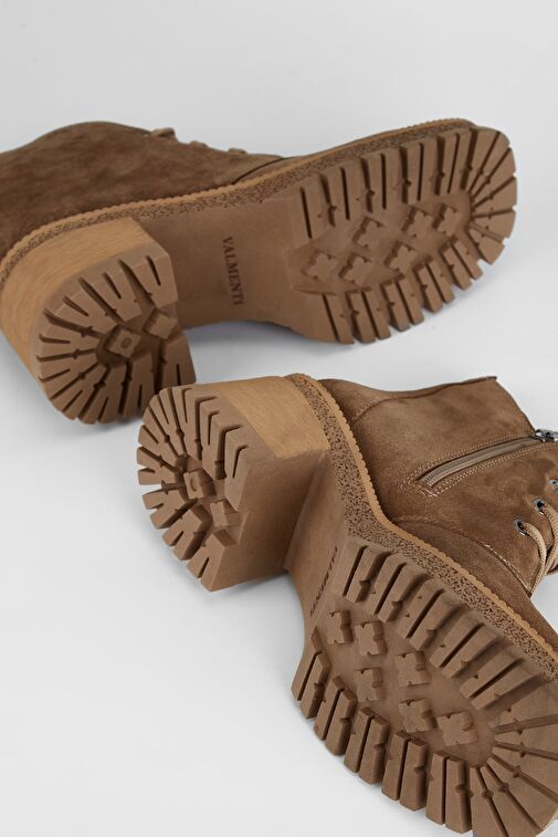 Valmenti Kadın Tütün Süet Hakiki Deri Casual Bot - Görsel 8