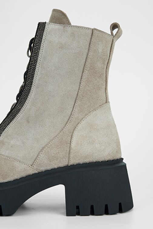 Valmenti Kadın Bej Süet Hakiki Deri Casual Bot - Görsel 6