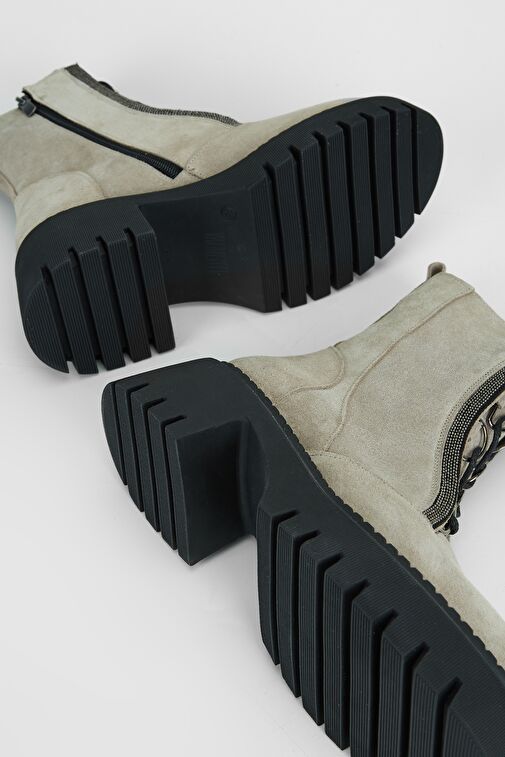 Valmenti Kadın Bej Süet Hakiki Deri Casual Bot - Görsel 7