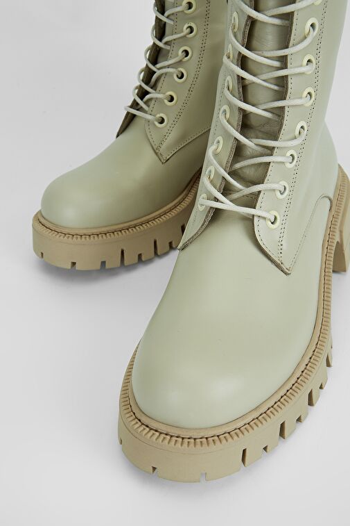 Valmenti Kadın Bej Hakiki Deri Casual Bot - Görsel 4