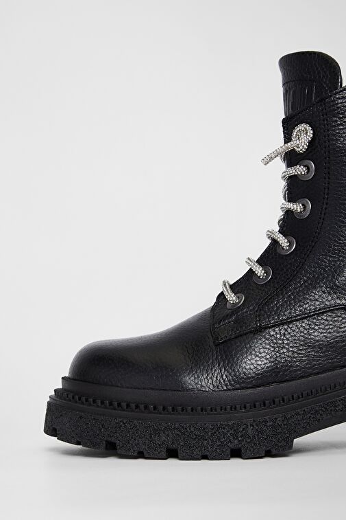 Valmenti Kadın Siyah Hakiki Deri Casual Bot - Görsel 5