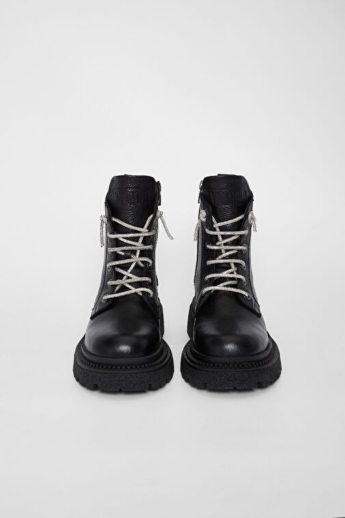 Valmenti Kadın Siyah Hakiki Deri Casual Bot - Görsel 7