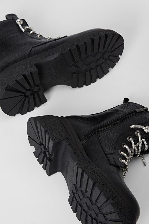 Valmenti Kadın Siyah Hakiki Deri Casual Bot - Görsel 8