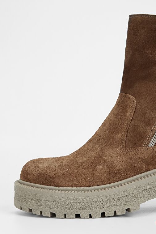 Valmenti Anya Kadın Taba Süet Hakiki Deri Casual Bot - Görsel 5