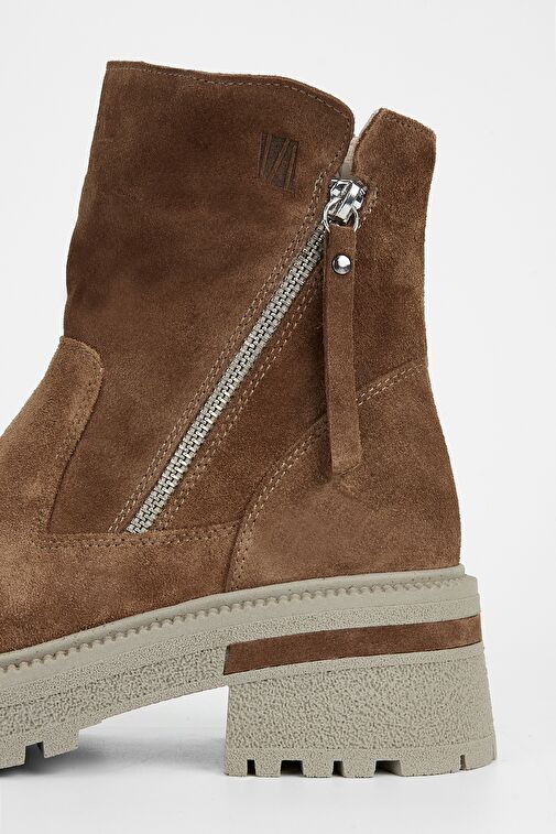 Valmenti Anya Kadın Taba Süet Hakiki Deri Casual Bot - Görsel 6