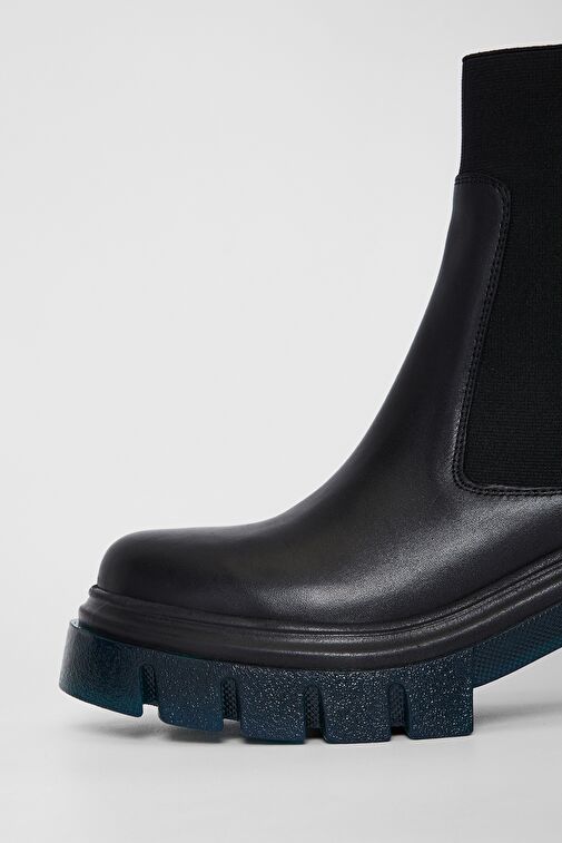 Valmenti Kadın Siyah/yeşil Hakiki Deri Casual Bot - Görsel 4