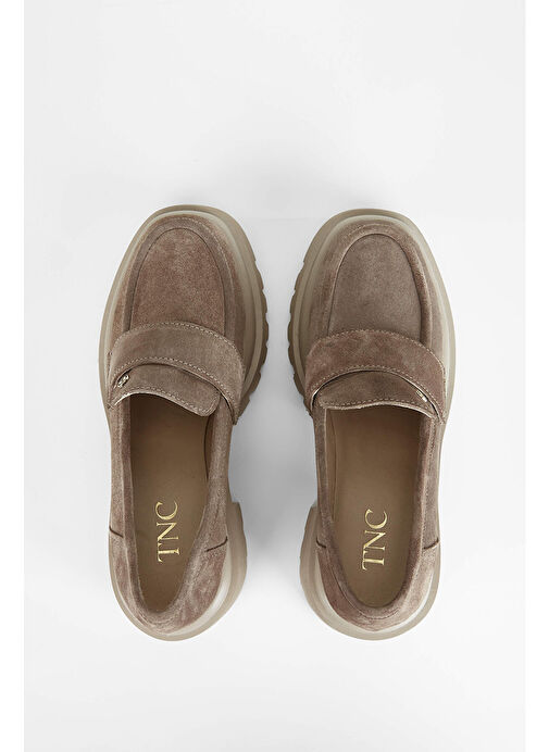 Tamer Tanca Kadın Hakiki Deri Bej Makosen Ayakkabı - Görsel 6