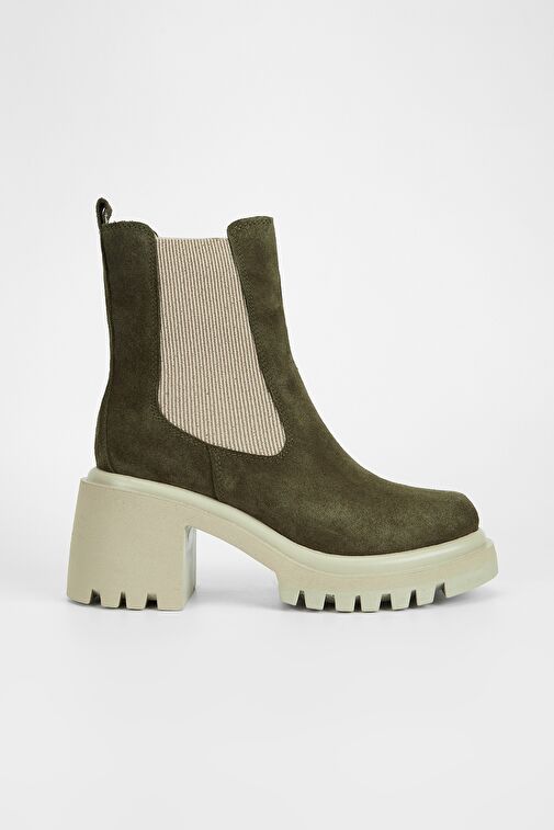 Valmenti Kadın Haki Süet Hakiki Deri Casual Bot - Görsel 2