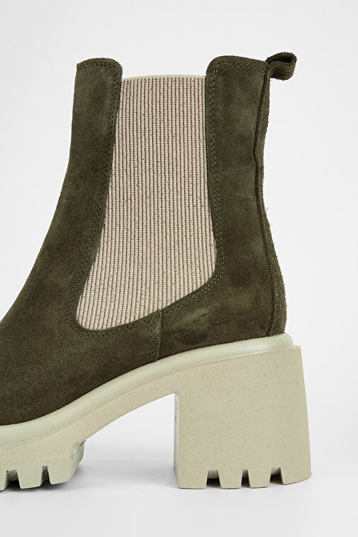 Valmenti Kadın Haki Süet Hakiki Deri Casual Bot - Görsel 6