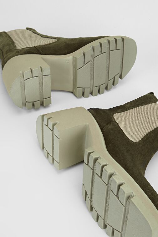 Valmenti Kadın Haki Süet Hakiki Deri Casual Bot - Görsel 7