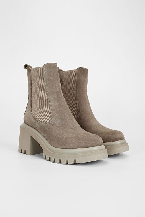 Valmenti Kadın Bej Süet Hakiki Deri Casual Bot - Görsel 3
