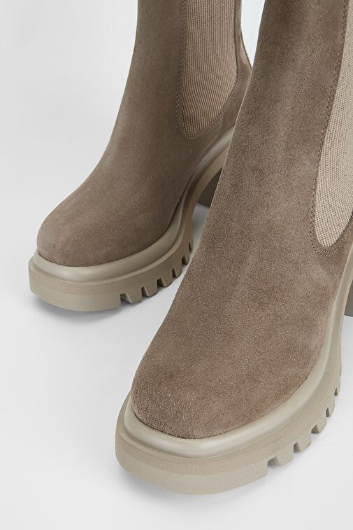 Valmenti Kadın Bej Süet Hakiki Deri Casual Bot - Görsel 4