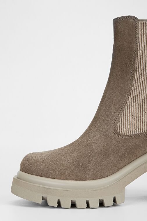 Valmenti Kadın Bej Süet Hakiki Deri Casual Bot - Görsel 5