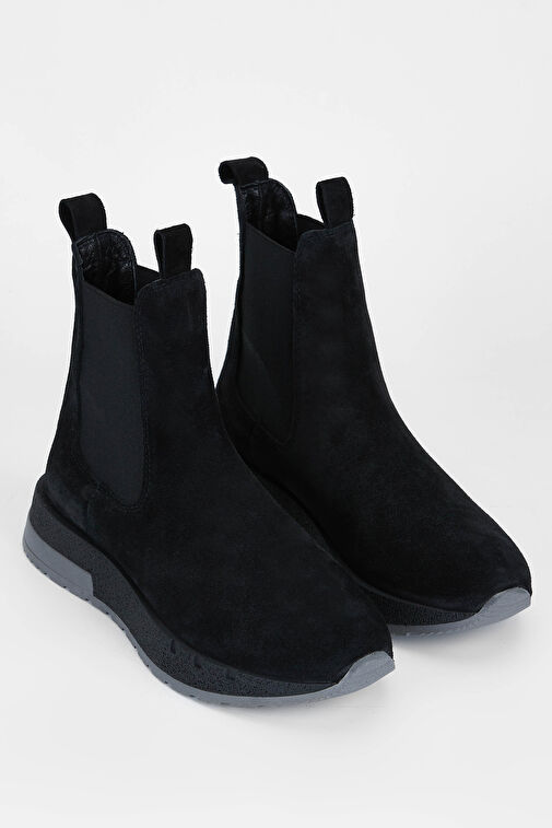 Tamer Tanca Kadın Hakiki Deri Siyah Süet Casual Bot - Görsel 3