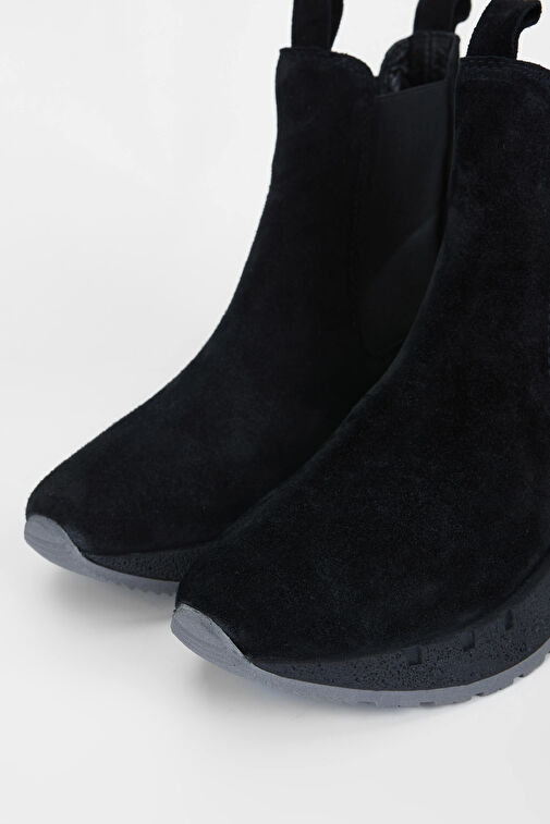 Tamer Tanca Kadın Hakiki Deri Siyah Süet Casual Bot - Görsel 4