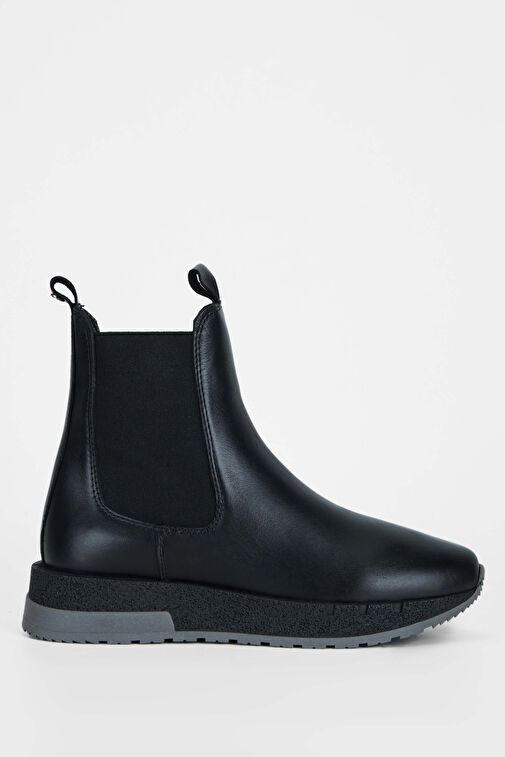 Tamer Tanca Kadın Hakiki Deri Siyah Deri Casual Bot - Görsel 2