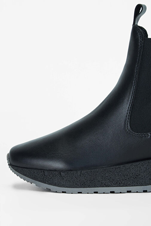 Tamer Tanca Kadın Hakiki Deri Siyah Deri Casual Bot - Görsel 4