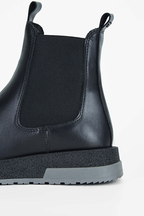 Tamer Tanca Kadın Hakiki Deri Siyah Deri Casual Bot - Görsel 5